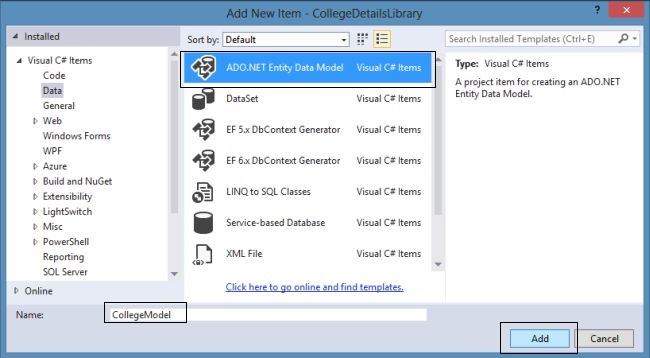 Creating Entity Model